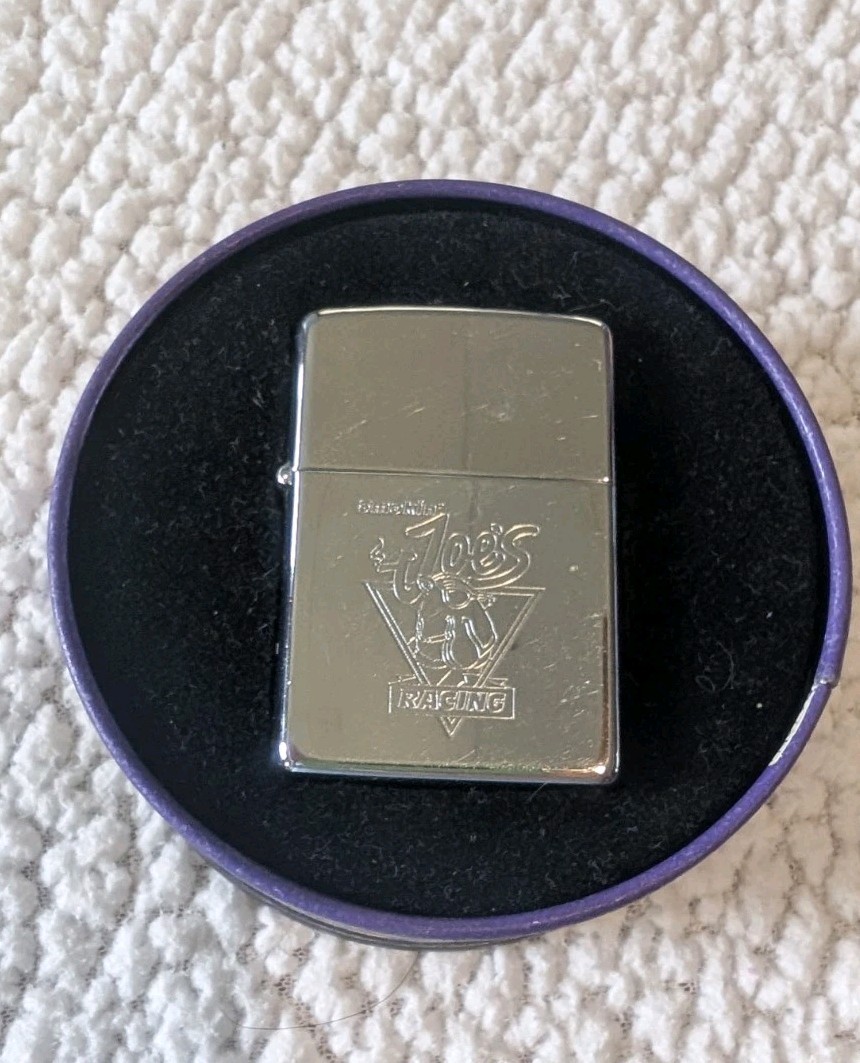Camel Smoking Joes Racing Polished Chrome Zippo Lighter In Tin 1994