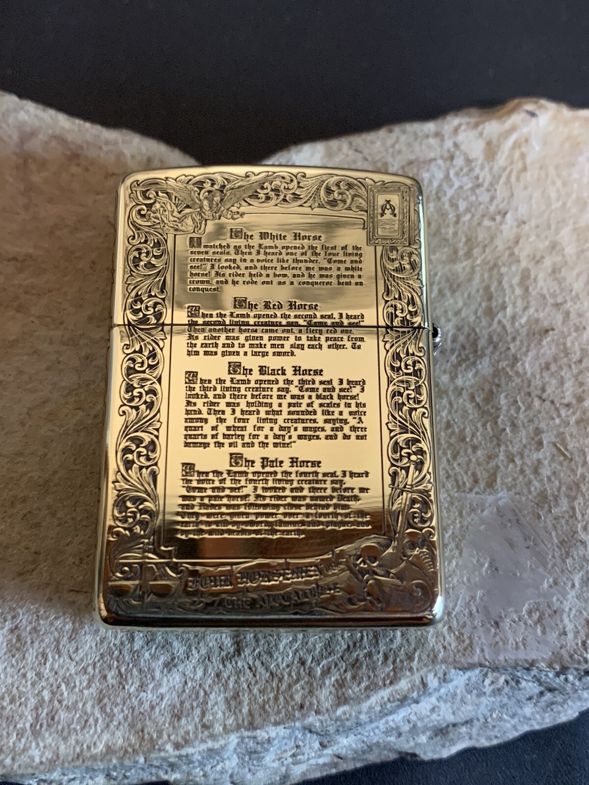 ZIPPO LIGHTER RARE 5-SIDE ZIPPO WITH VELVET BOX