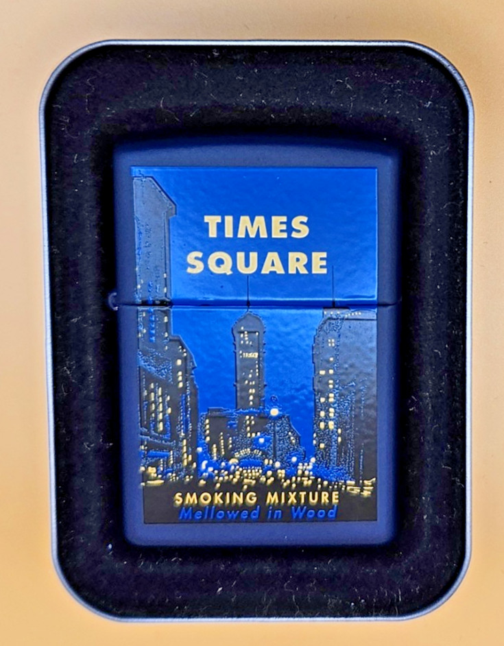 Zippo Lighter 2000 Times Square Smoking Mixture Mellowed in Wood, Nostalgic!