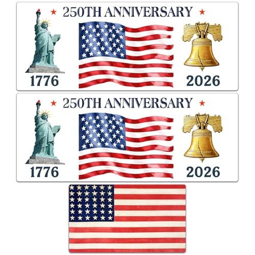 250th Anniversary USA Reflective Magnets – 1776-2026 Commemorative Decals, The