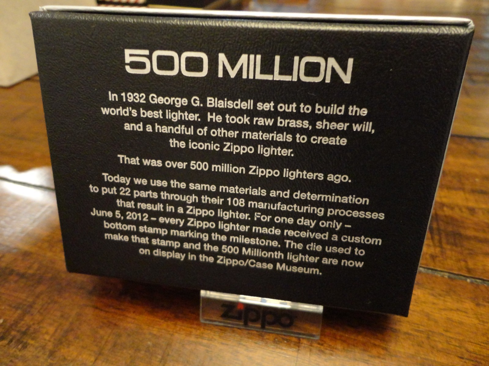 500 MILLION ZIPPO LIGHTER #27021 LIMITED EDITION 2012
