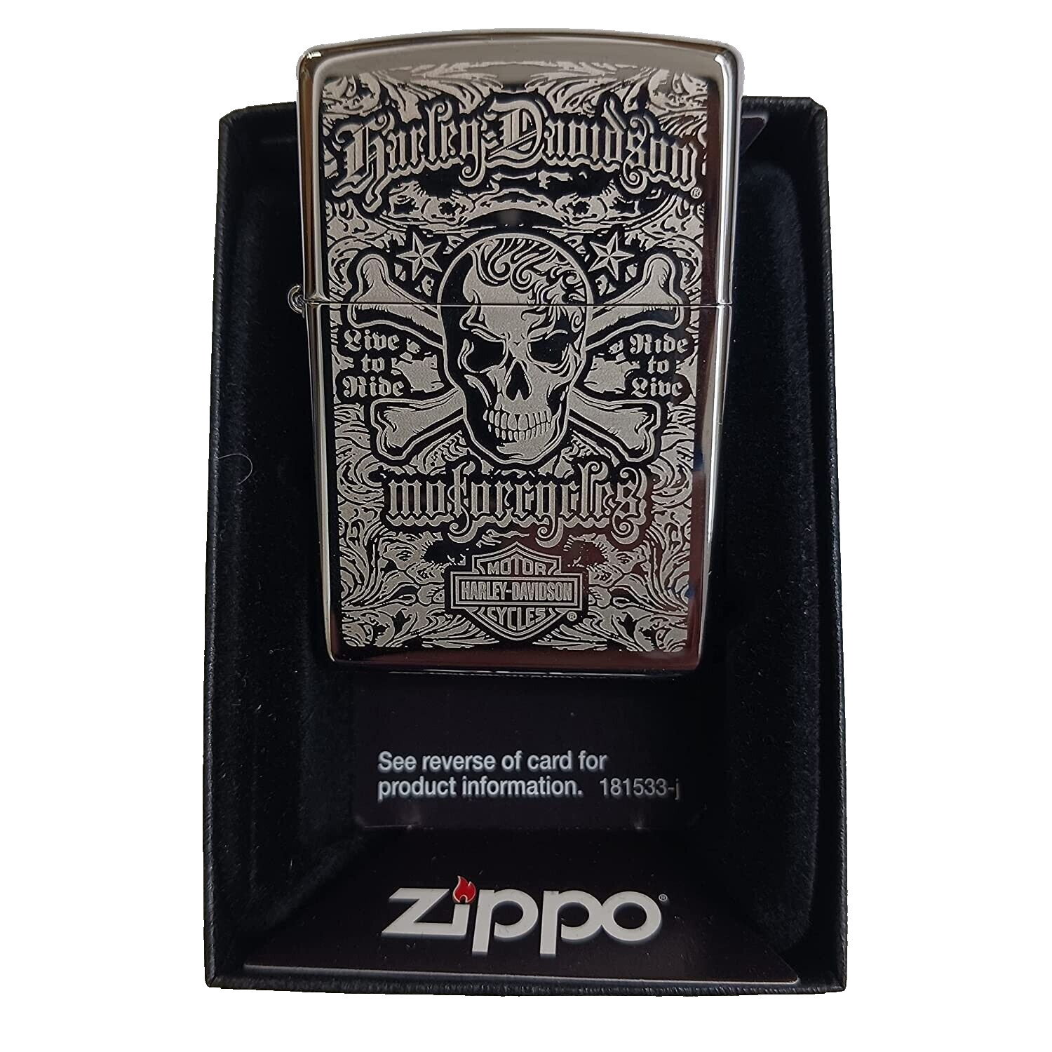 Zippo Harley-Davidson Logo & Skull High Polish Chrome 28229