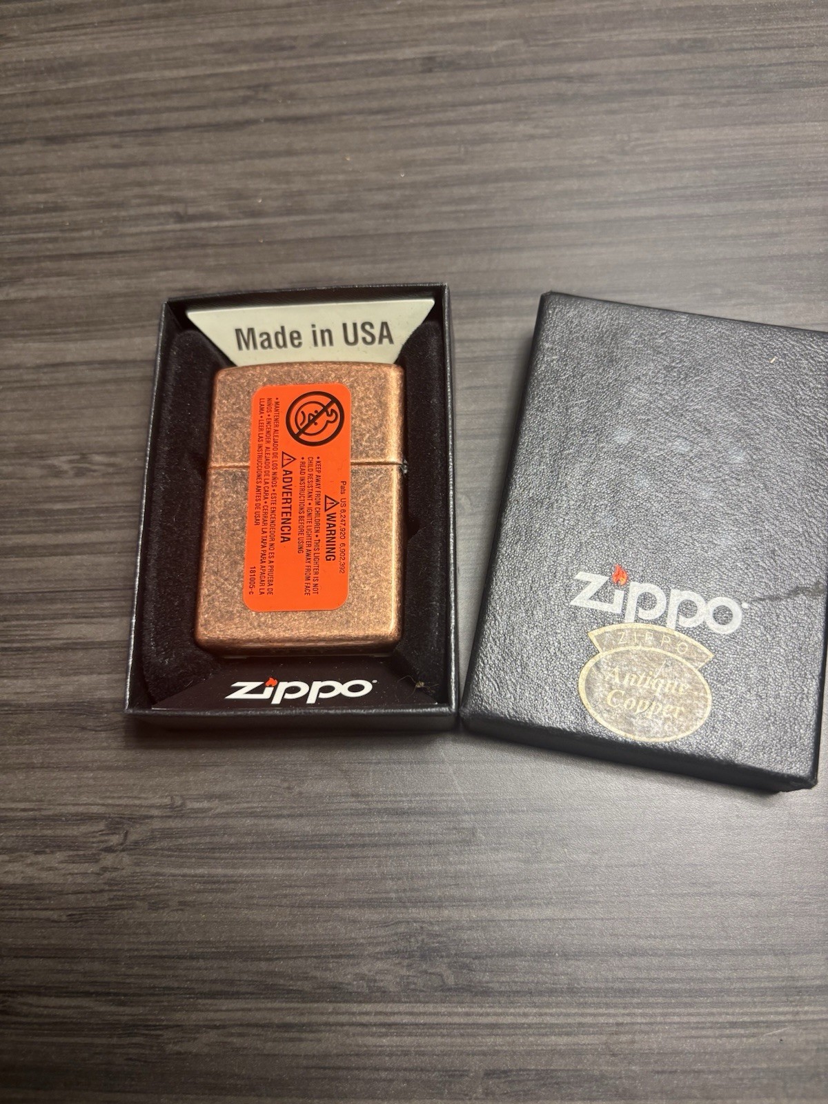 ZIPPO NEW UNUSED NOS COPPER CLAD LIGHTER D-19 BRADFORD PA MADE IN USA