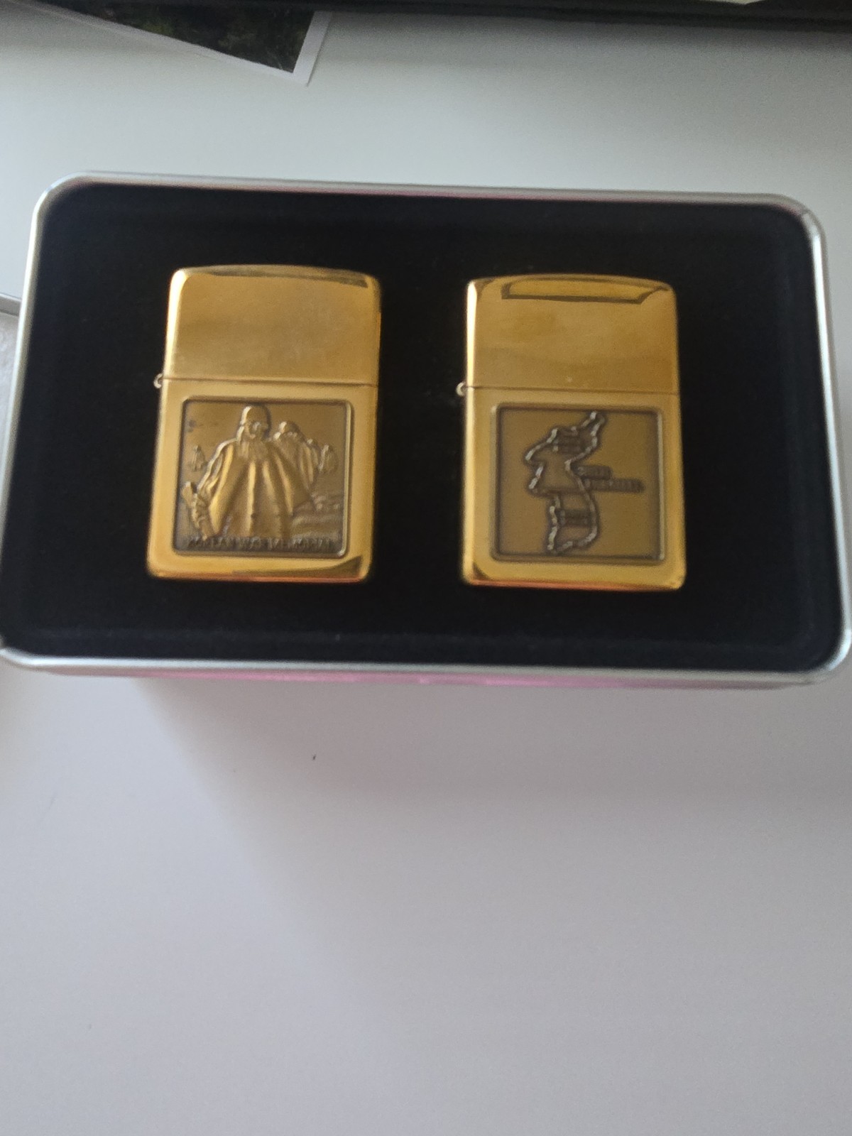 Zippo 1996 Korean War 2- Pack, Gift Set- NIB/W Sleeve Brass
