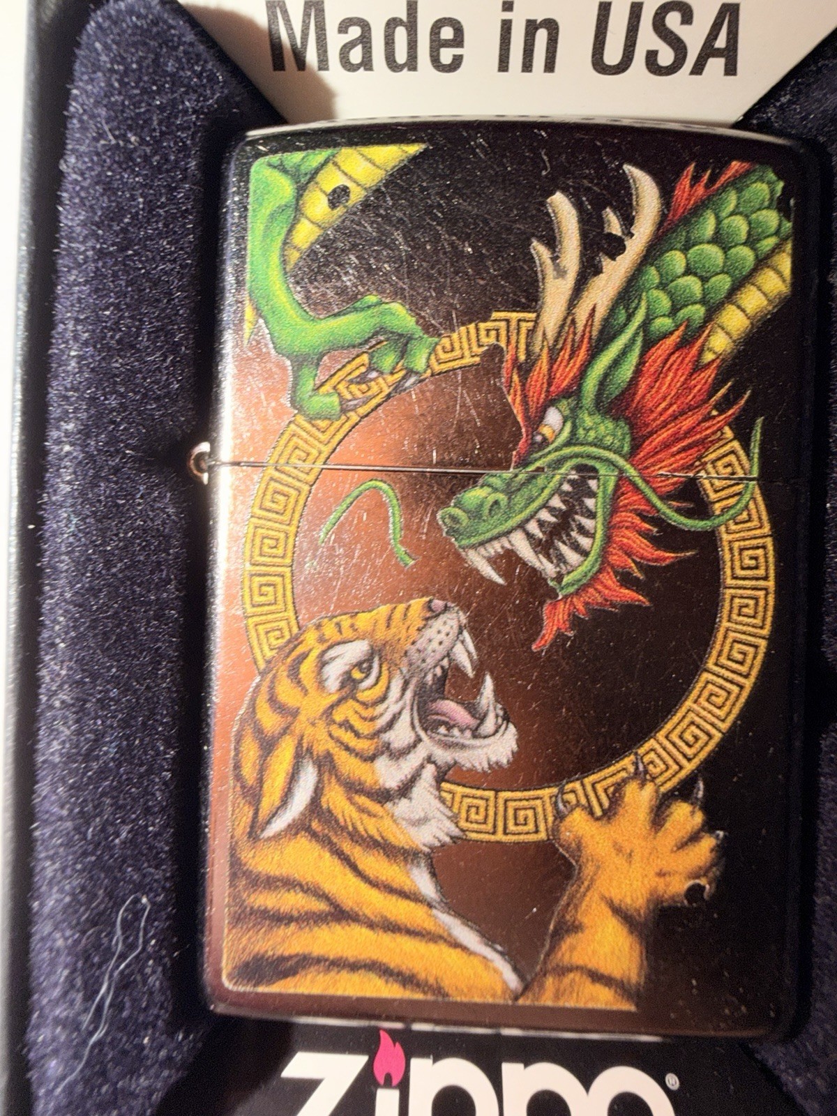 Zippo Dragon & Tiger Design Lighter, Animals Theme Chinese Dragon & Tiger