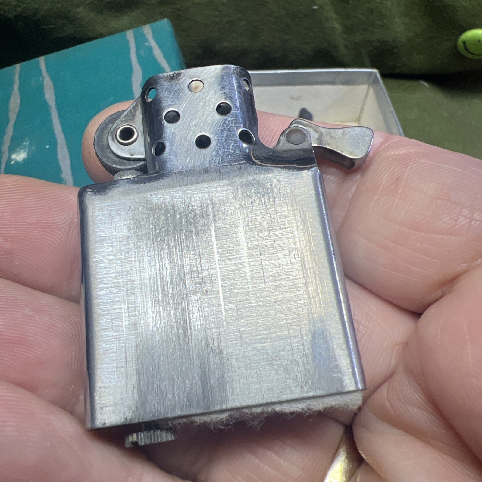 Vintage 1960s Zippo Lighter & Fluid Can Lead Top Dispenser Container & Gift BOX!
