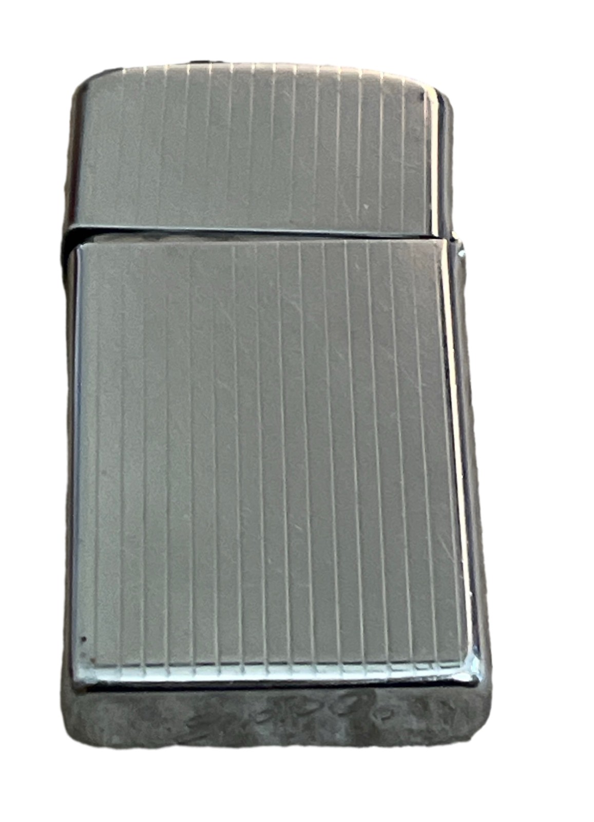 Zippo Slim Lighter High Polish Chrome Diagonal Stripe Pattern