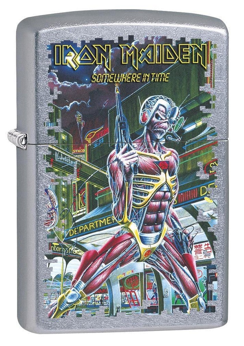Zippo Iron Maiden, Somewhere in Time Lighter, Street Chrome NEW IN BOX