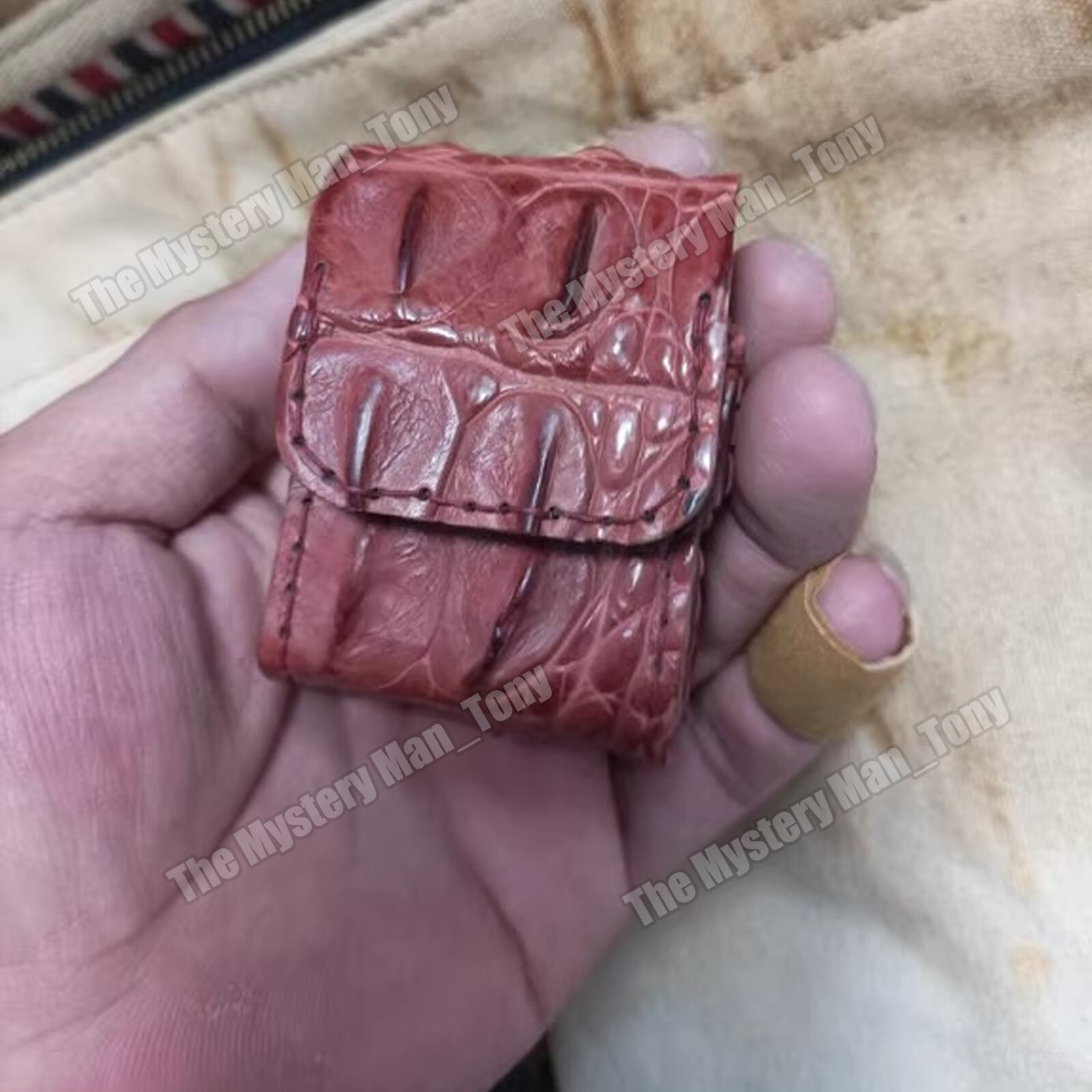 Handmade Crocodile Leather Lighter Storage Bag Protective Case for Zippo Lighter