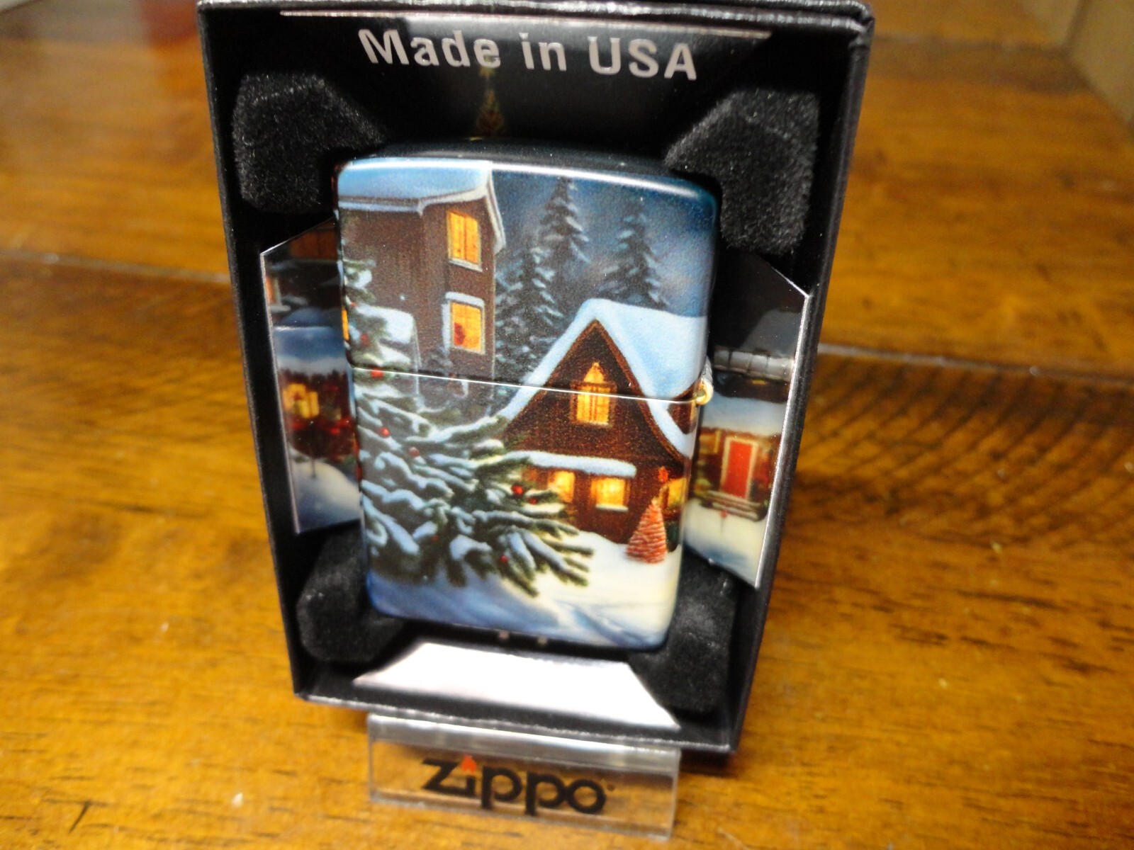 MERRY CHRISTMAS 2024 CHRISTMAS TREE HOUSES 540 DESIGN ZIPPO LIGHTER MINT IN BOX