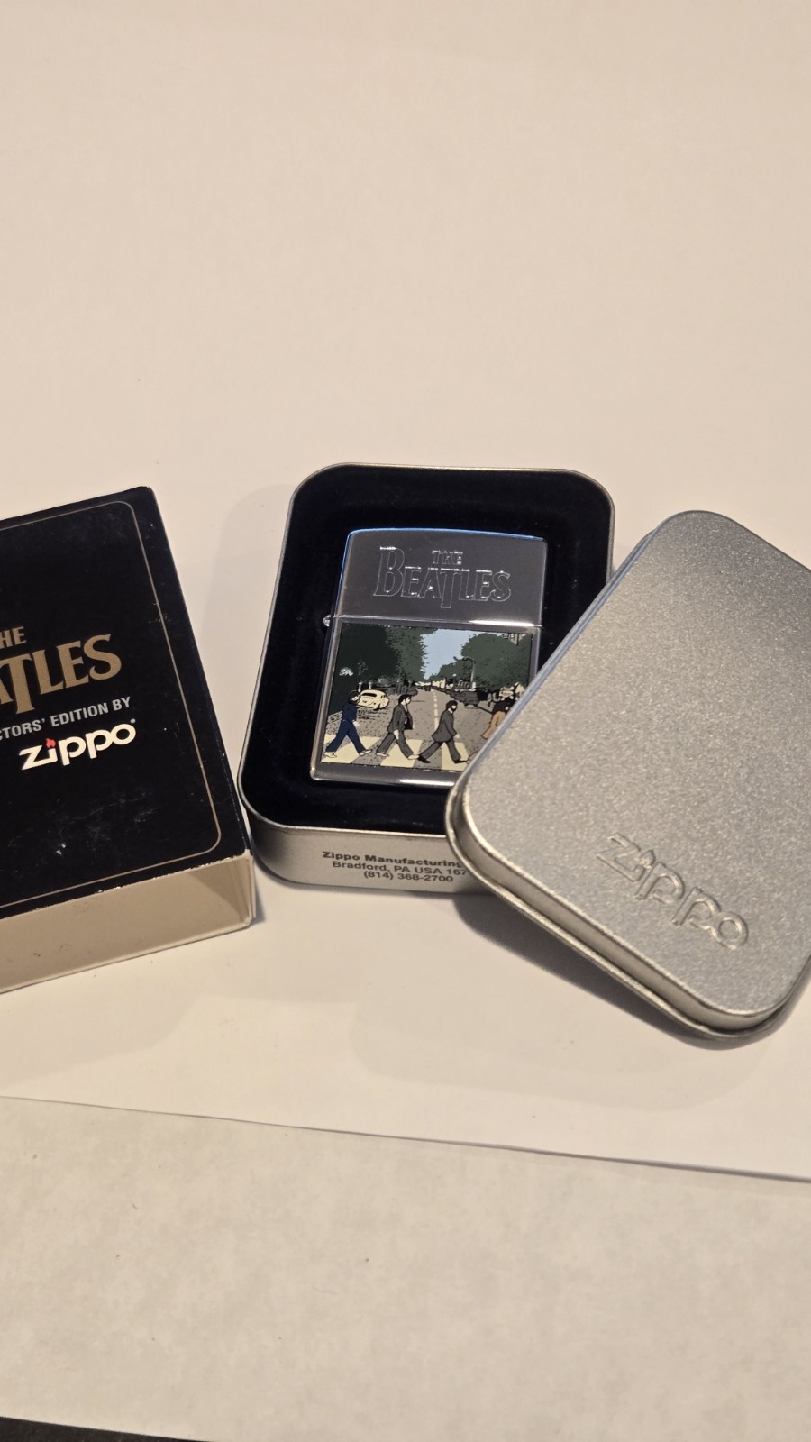 1997 BEATLES Music ABBEY ROAD LP Album Cover Vintage Zippo Lighter NEW Sealed