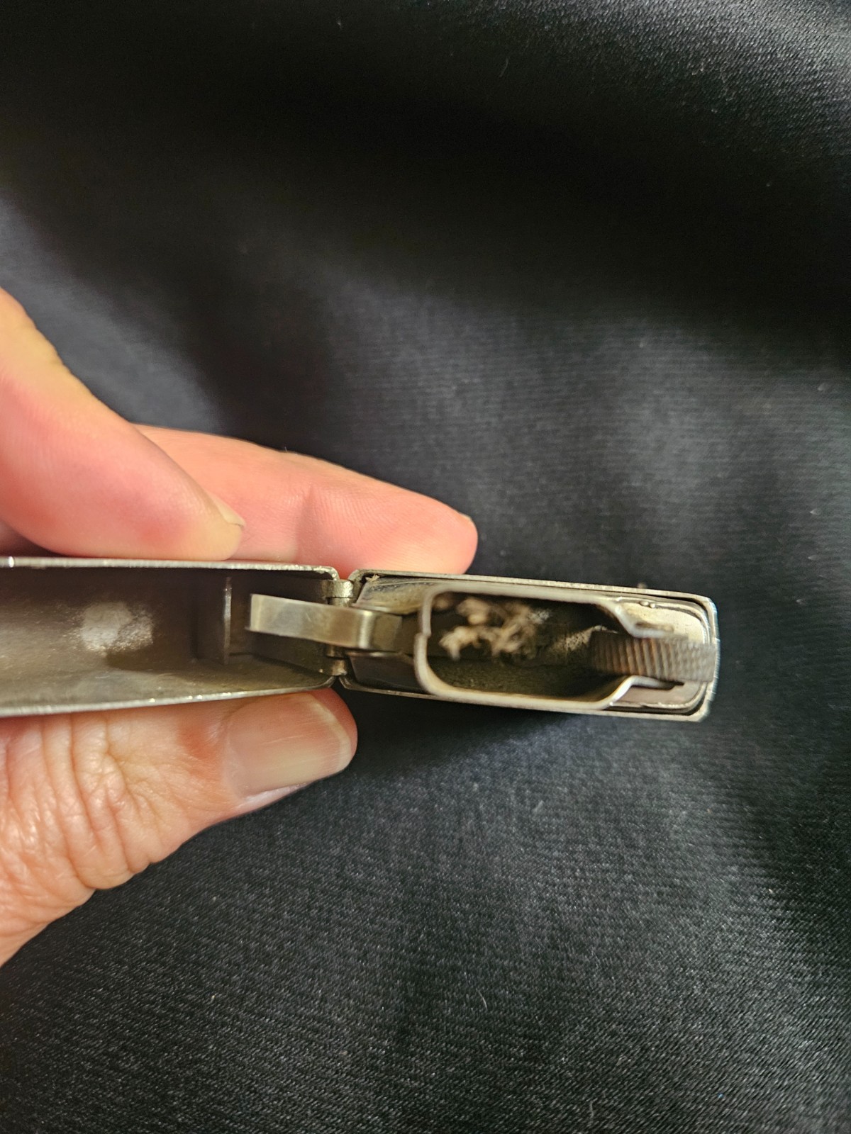 Vintage “ Western Pumps Zippo lighter – 1958 – Brushed metal finish – USED