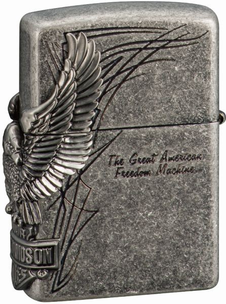 Zippo Lighter CASE ONLY HARLEY DAVIDSON HDP-65 Side Metal Silver Black Satin