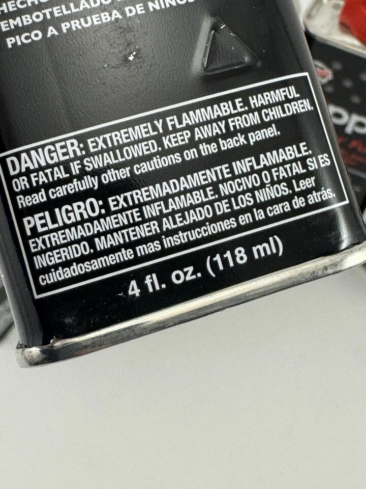 Zippo 4 oz Fuel Fluid for All Zippo Lighters 4 x CAN (Set of 4)