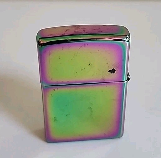 2003 GENUINE Zippo Windproof Lighter Metallic Rainbow Finish Multicolor C-03