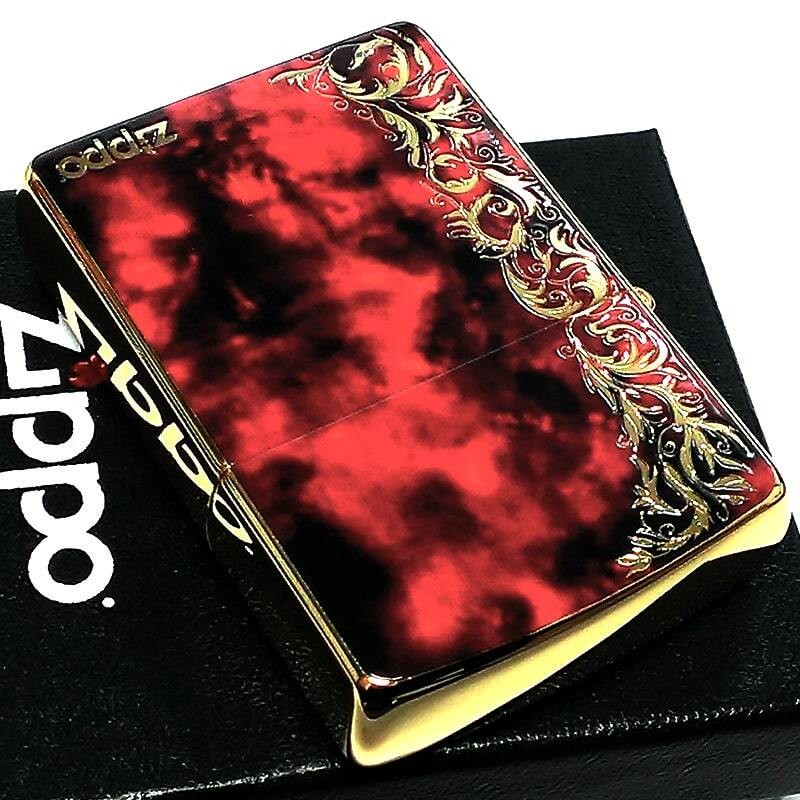ZIPPO lighter Marble Arabesque Zippo Marble Red Black Gold Arabesque Double side