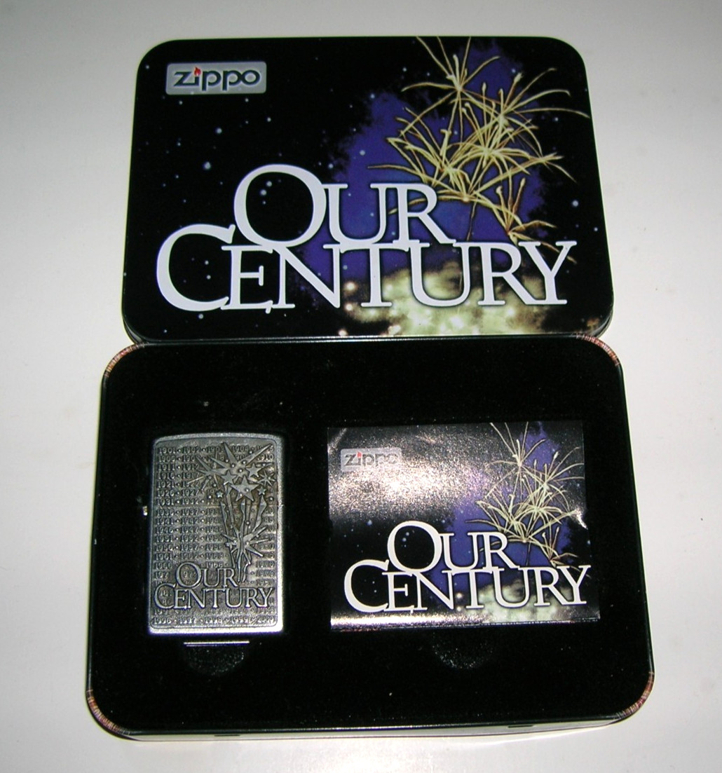 Vintage 1999 Zippo Our Century Limited Edition Lighter Collectible Tin New Flint