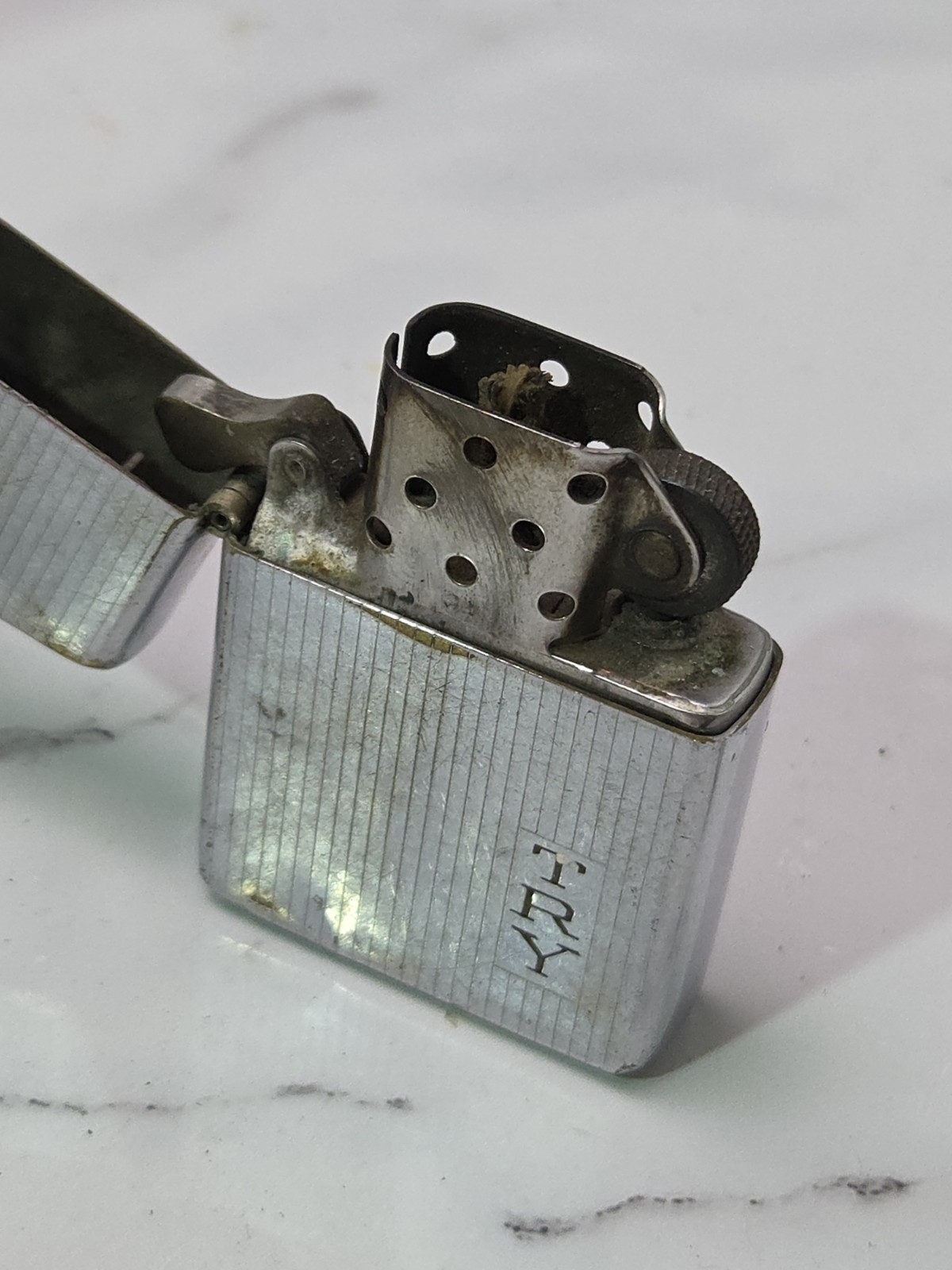 Vintage zippo 1947-1948 Pin Stripe „TRY“
