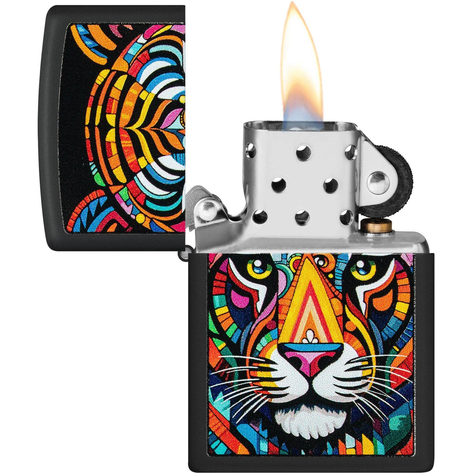 Zippo Windproof Lighter Tiger Stripes Design Classic Black Matte Finish 46235