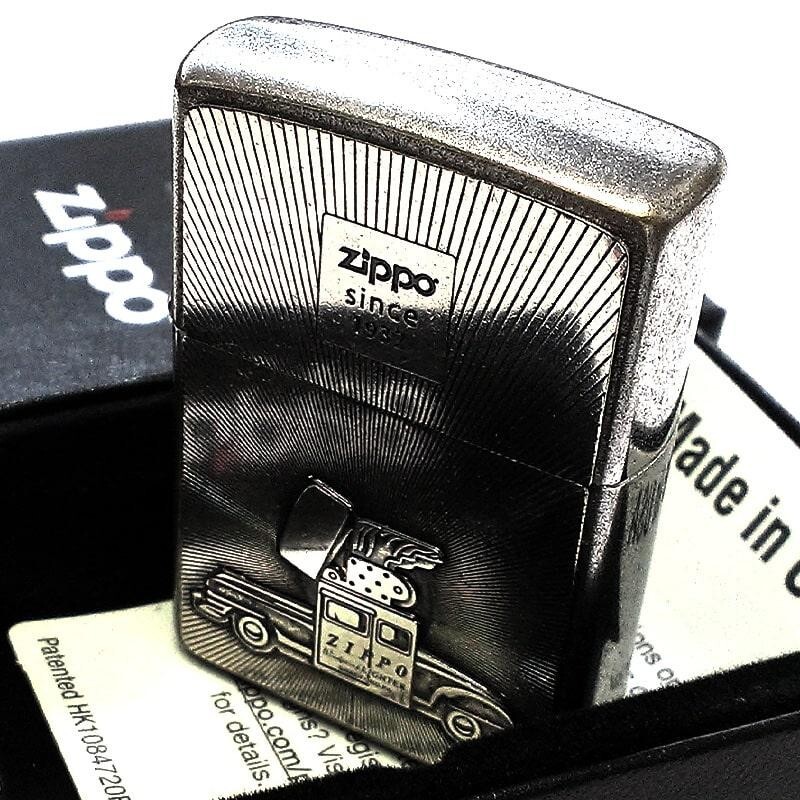 Zippo Oil Lighter Classic Metal Car Silver Used Finish Regular Case Japan