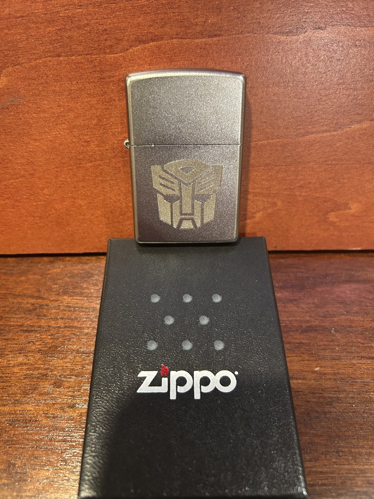 Custom Engraved Satin Chrome Transformers Zippo Lighter Autobot Symbol New!