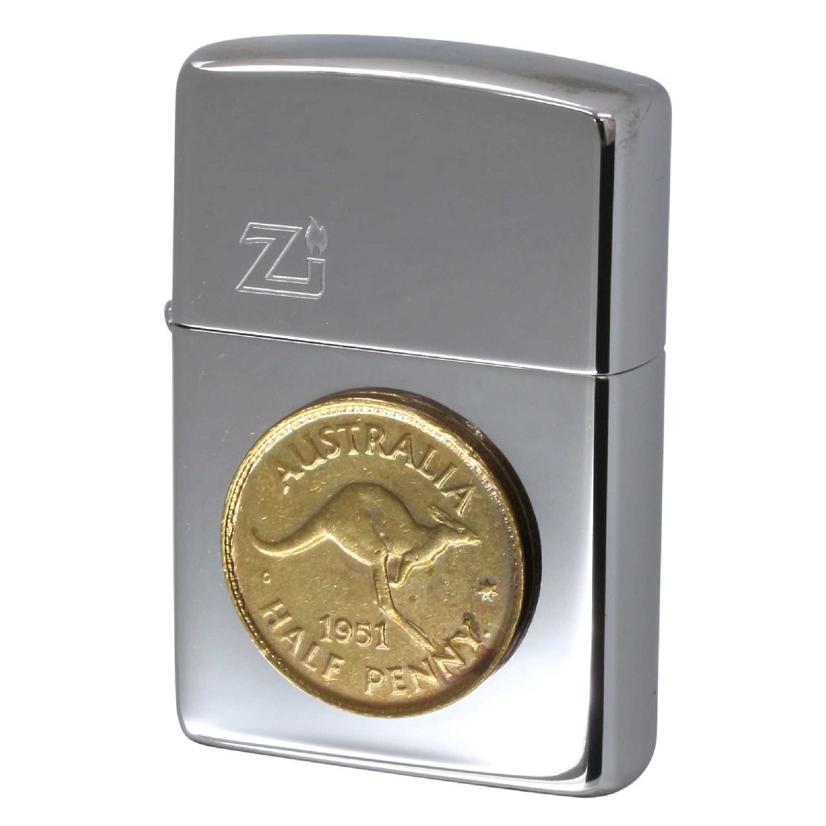 Vintage Zippo Used 1995 Manufacture Australia 1951 Half Penny Coin 210 14BW S