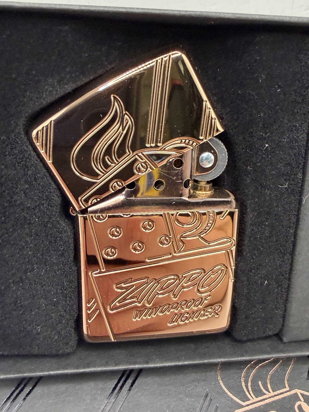 Zippo Script Logo Collectible Lighter Rose Gold Limited 10878/17500 New In Box