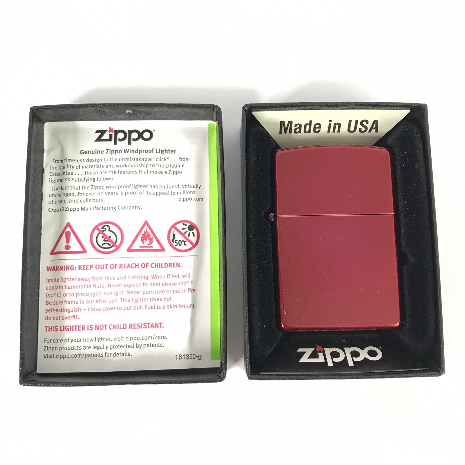 Zippo Windproof Lighter – Candy Apple Red – NEW With Original Box 21063