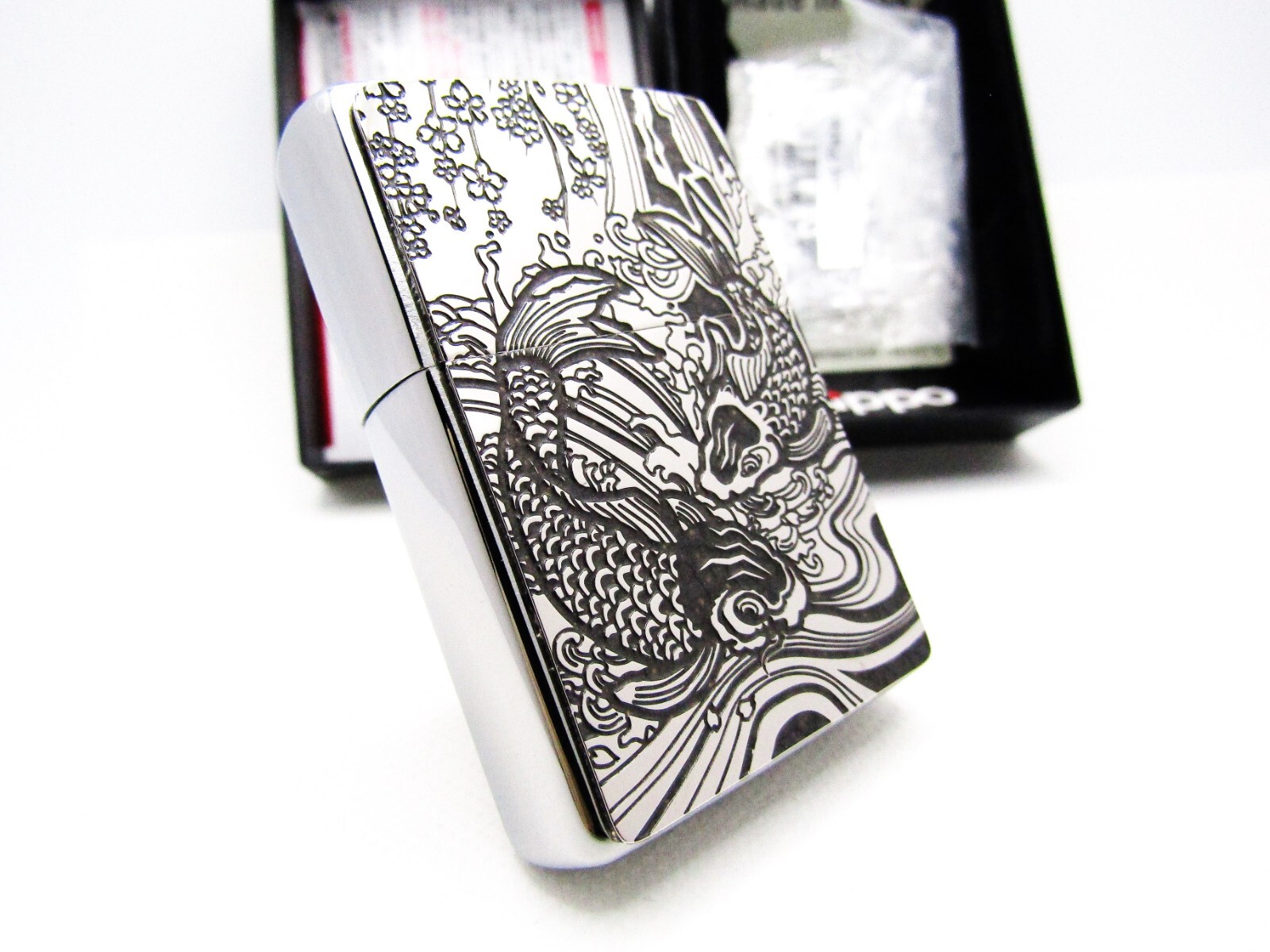 Carp Fish Water Fall 2 Sides Metal Paint Plate Zippo 2021 MIB Rare