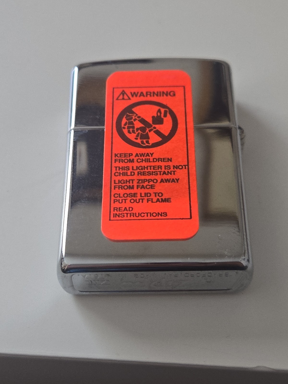 1997 ZIPPO U.S.A. Flag W/Eagle Chrome Original Box