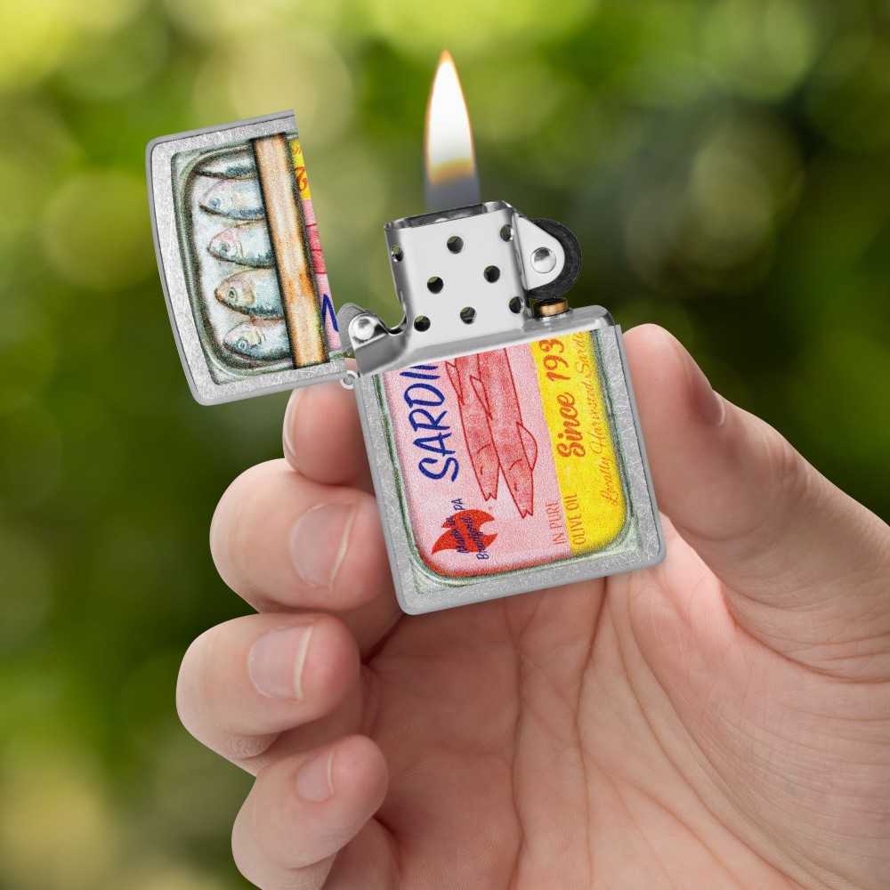 Zippo Sardines Design Street Chrome Windproof Pocket Lighter, 207-125539