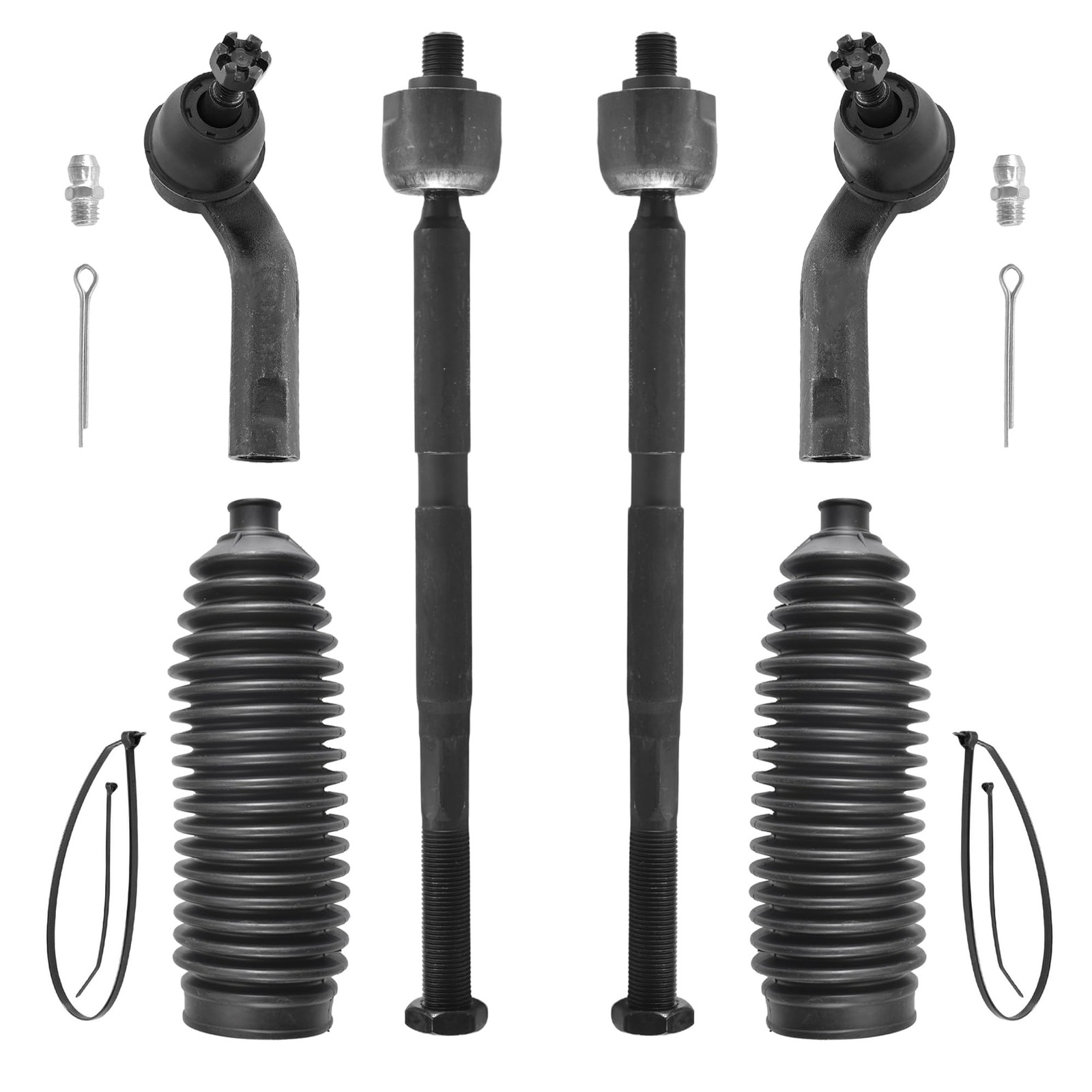 – 6Pc Tie Rods Kit For 12-18 Ford Focus 13-19 Escape 13-18 C-Max 14-18