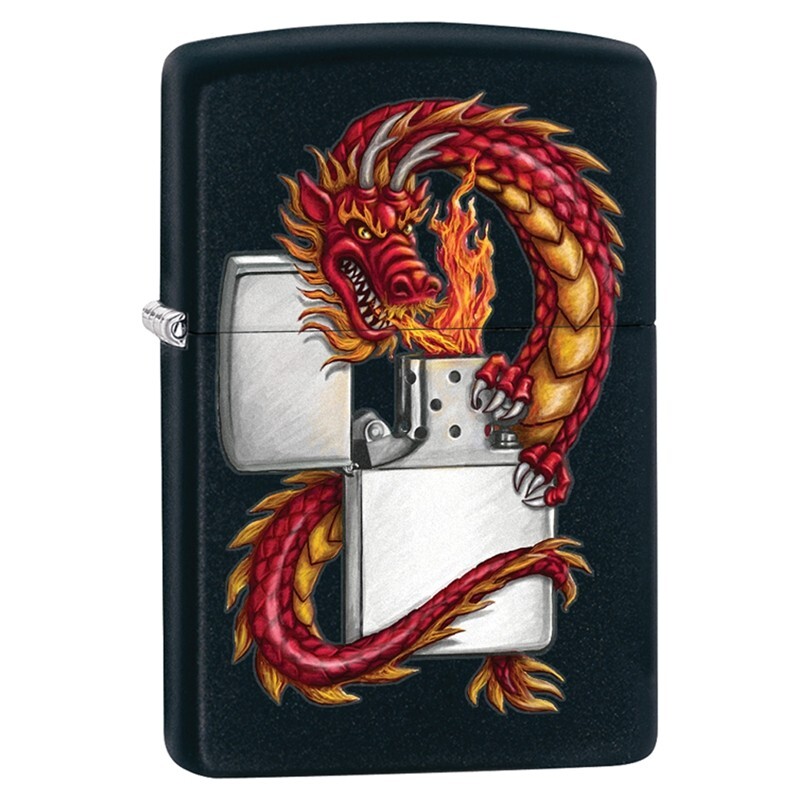 Zippo Lighter Dragon Black Matt Lighter Windproof