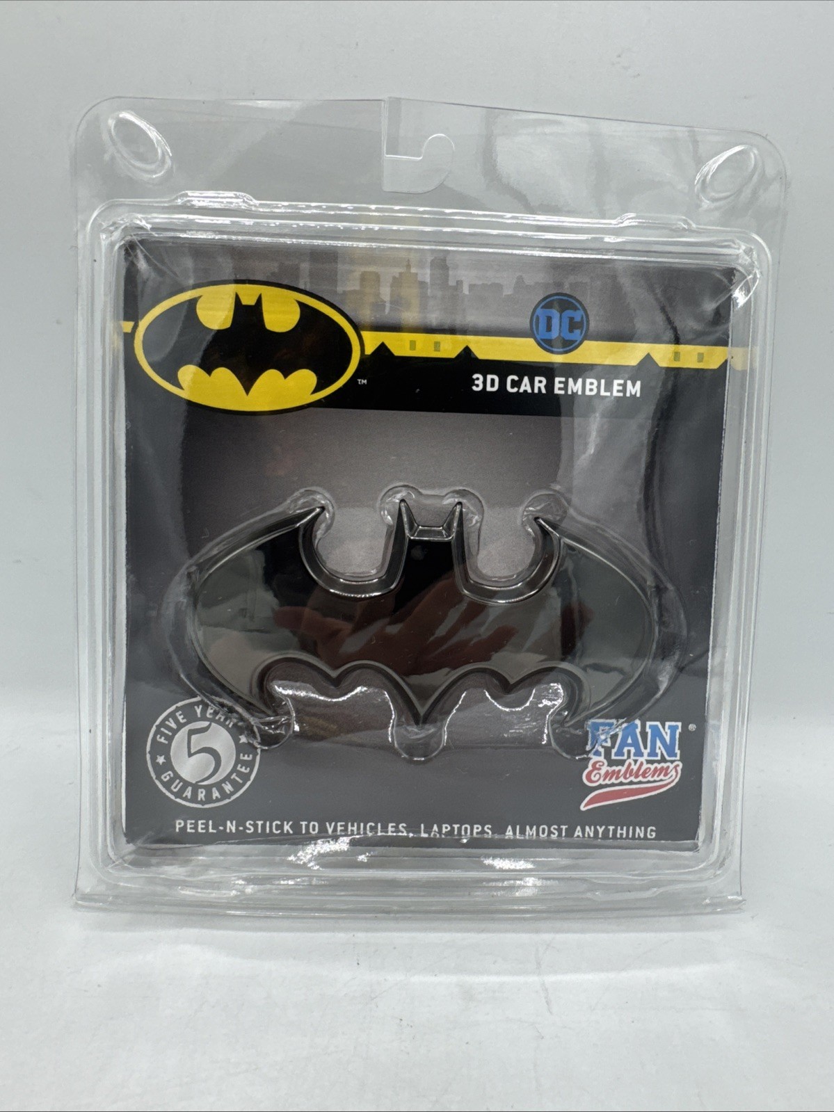 Batman 3D Car Badge – 1989 Batwing Logo (: 3.8 x 1.8 x 0.2 inches) Black Chrome