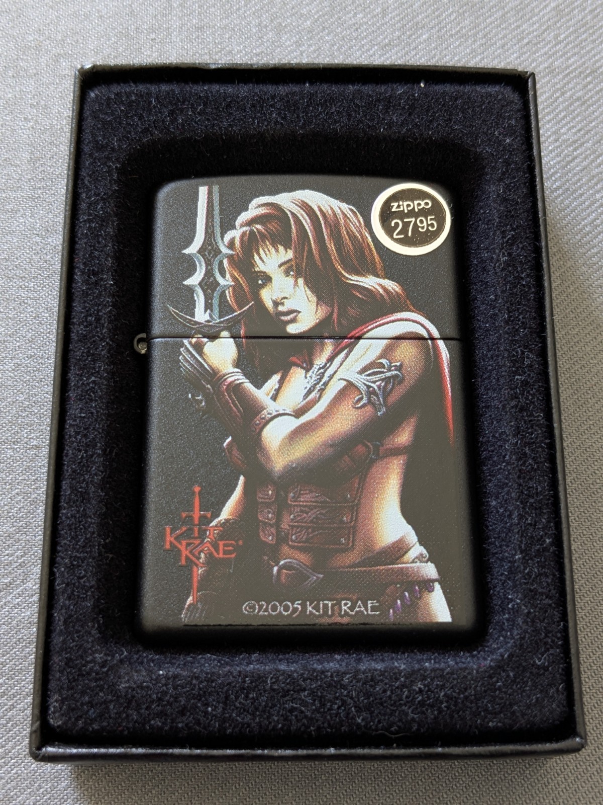 2008 KIT RAE VAELEN BLACK MATTE ZIPPO LIGHTER MIB RARE