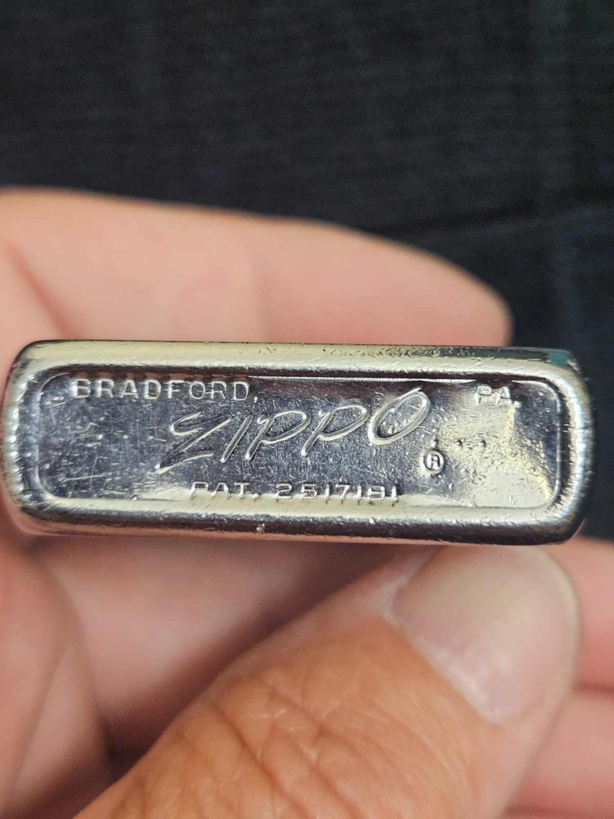 Vintage Hazeltine Dual Sided Zippo – 1960 – brushed chrome – USED
