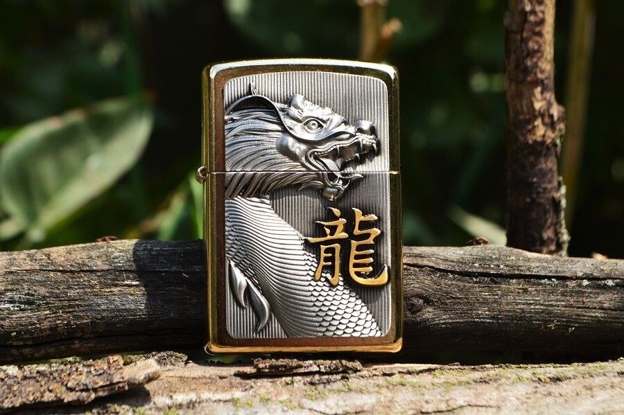 Zippo Lighter – Golden Chinese Dragon – European Release – Gold Model 2.004.517