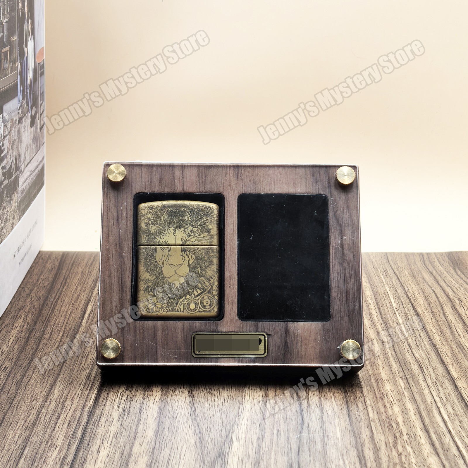 Wood Black Walnut Lighter Collection Display Case Storage Box for Zippo Lighters