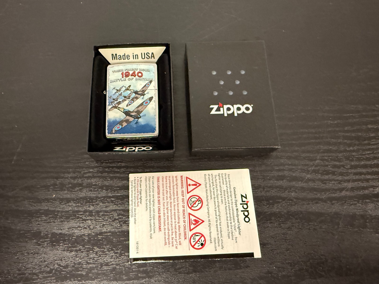 Zippo 2015 BATTLE OF BRITAIN 1940 Street Chrome Unfired Lighter 207 w/ Box & Tin