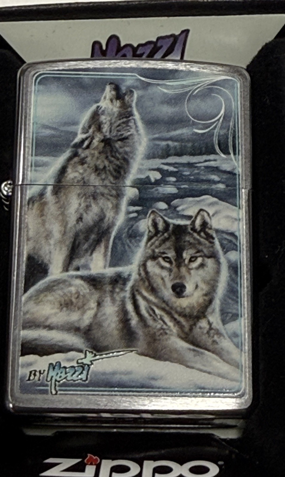 ZIPPO 2012 MAZZI WINTER WOLVES LIGHTER UNFIRED IN BOX B418