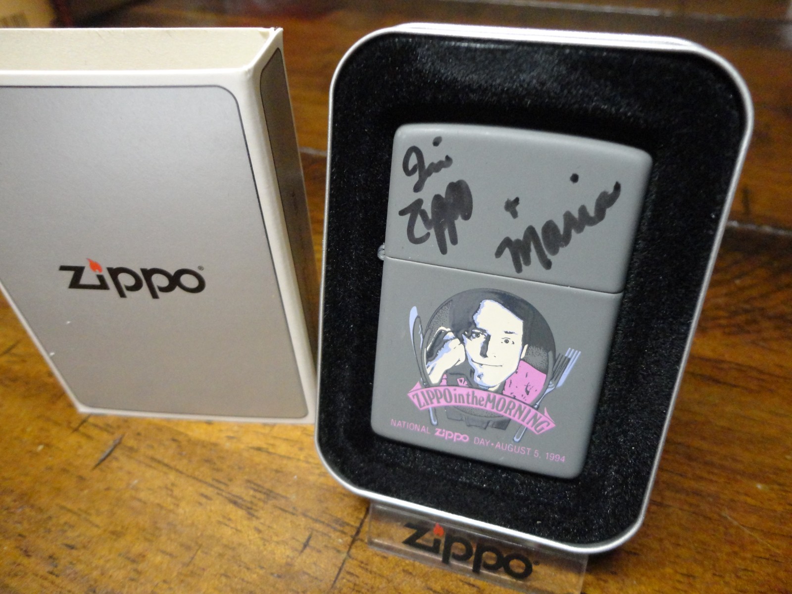 1st NATIONAL ZIPPO DAY ZIPPO LIGHTER MINT IN BOX 1994 JIM ZIPPO & MARIA SIGNED