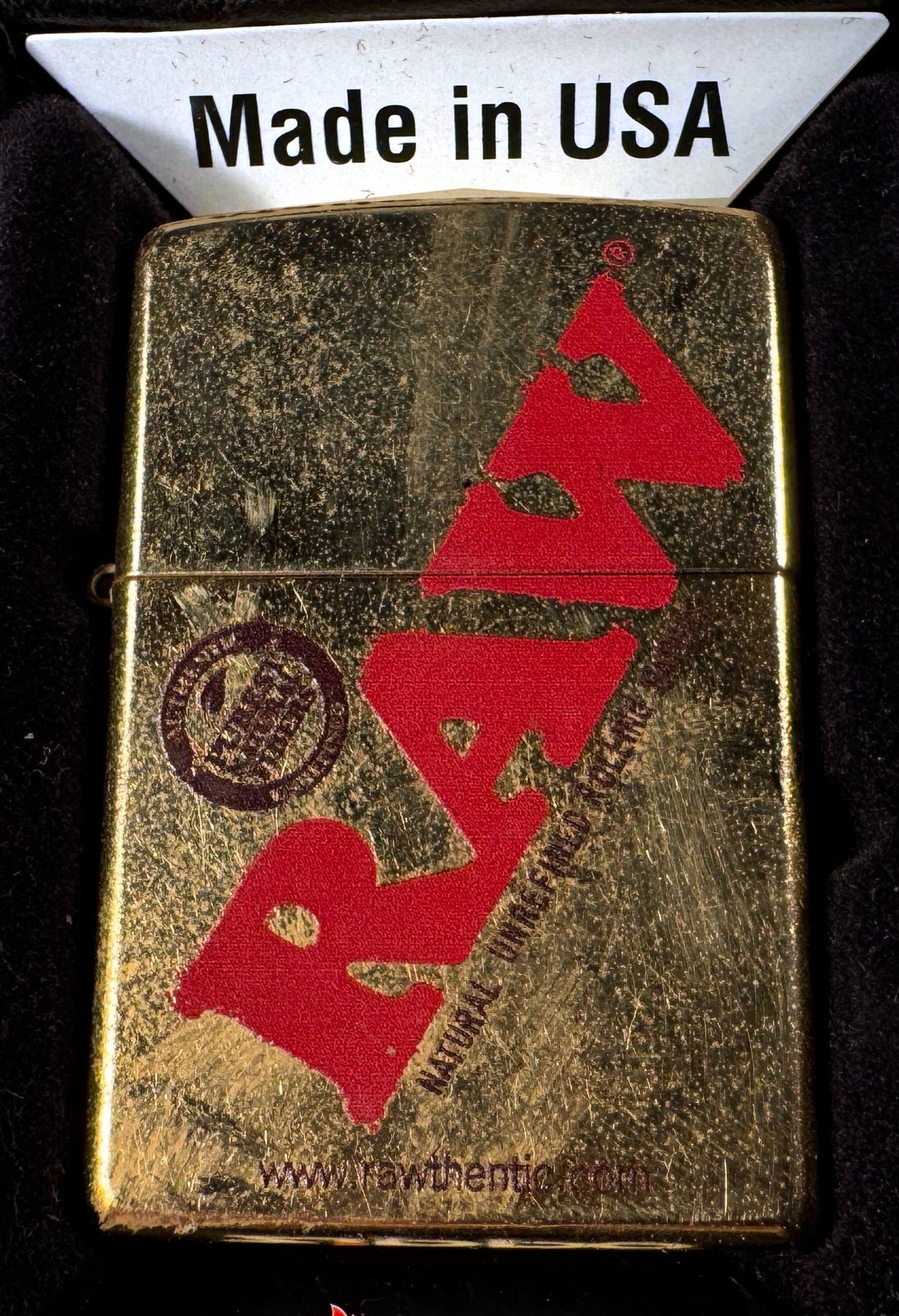 RAW Zippo Gold Dust Lighter NEW Sealed #RAWLIFE Bright Gold USA