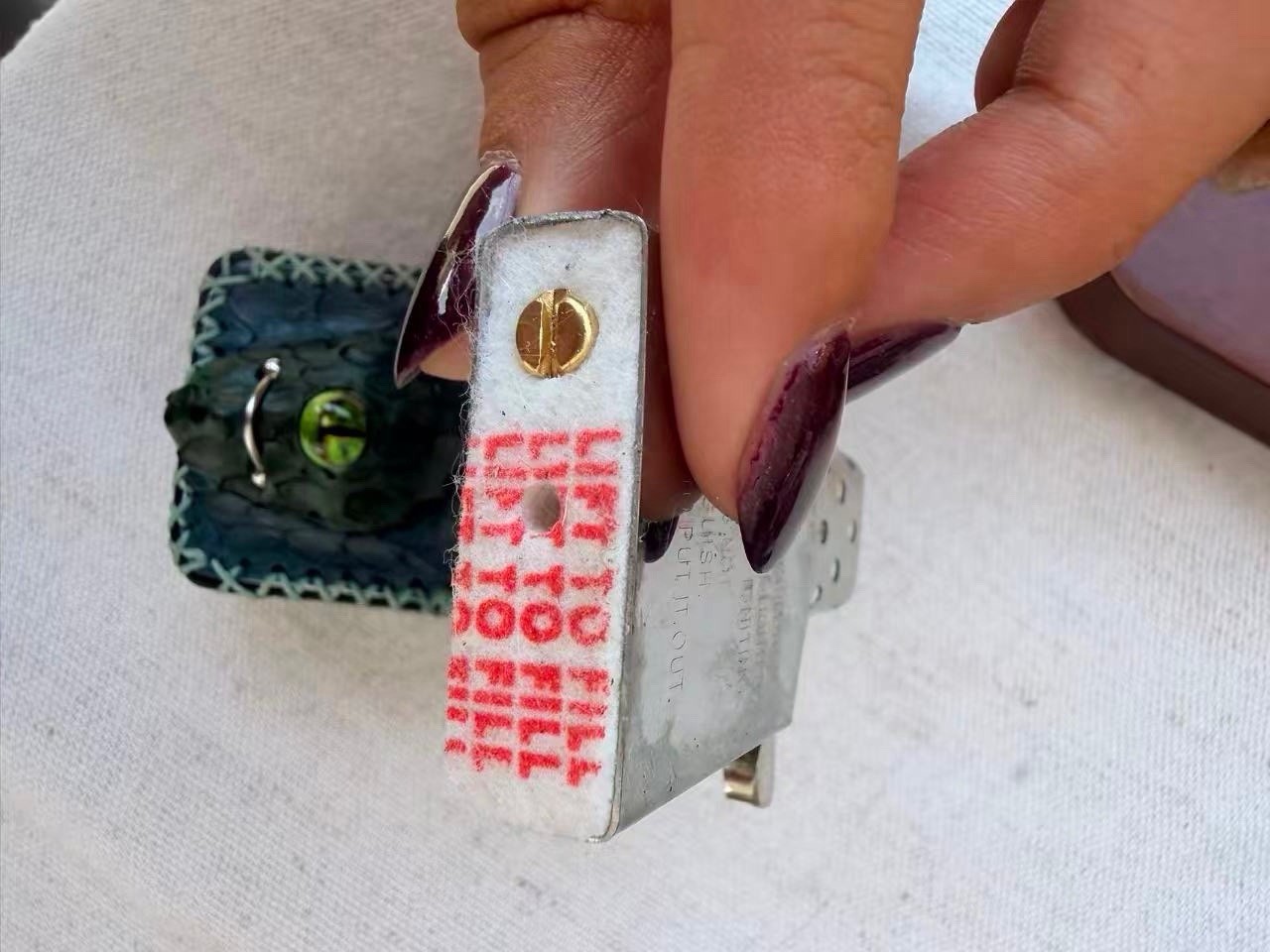 Handmade Snakeskin Leather zippo lighter With 3D-Printed Eyes