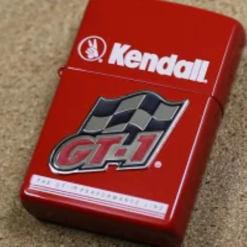 Zippo 2002 Kendall Engine Oils GT-1 Promotional Lighter Red Lacquer Metal Boxed