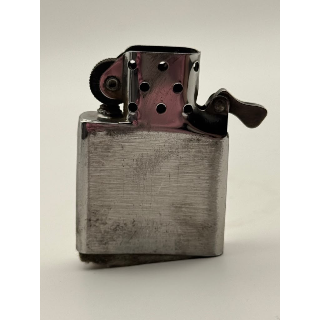 Vintage Zippo Regular Brushed Chrome Windproof Lighter Classic USA Untested