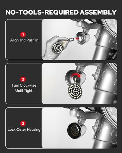 1157 LED Front Turn Signal Light 2″ Bullet Smoke Lens Cover Kit Compatible