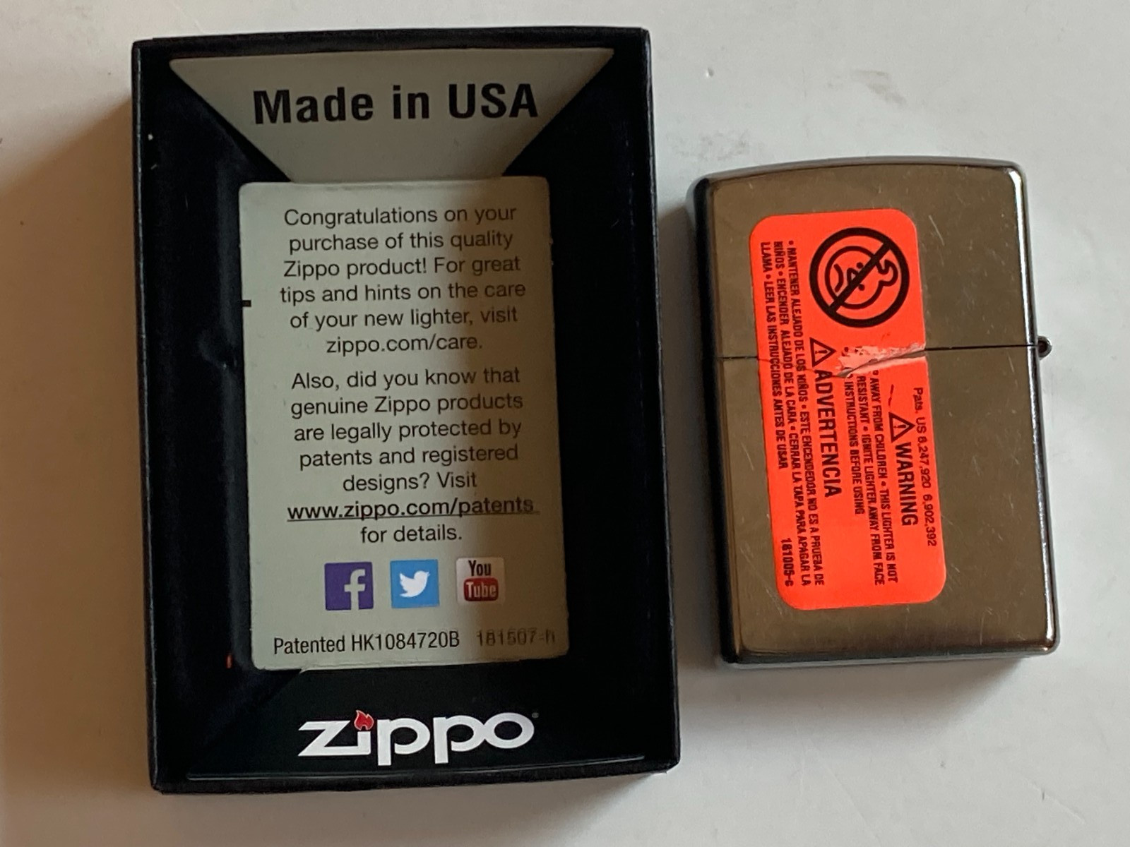 2015 Zippo Lighter Full-Size Street Chrome with Box – NEW & SEALED