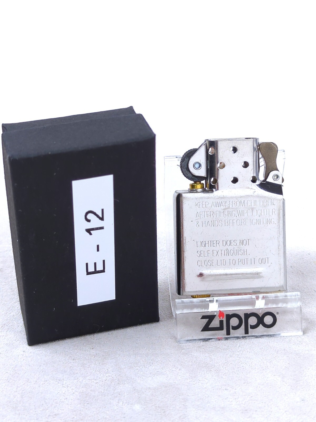 ZIPPO Lighter Insert, Chrome Plated REPLACEMENT (No Case) MAY (E) 12, New w/ BOX