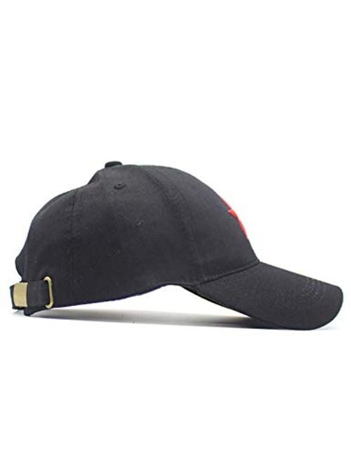 Men’s Adjustable Strap China Red Five Point Star Military Dad One Size Black