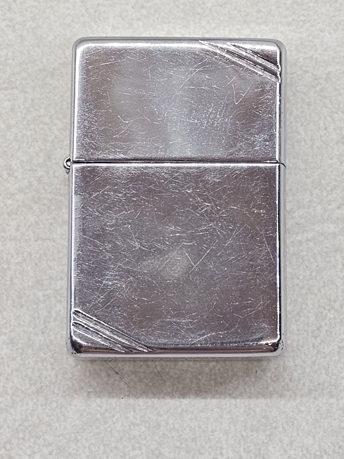 1997 Zippo Lighter XIII 1937 Replica Brushed Chrome Corner Slashes